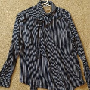 Blue Striped Business Casual Shirt